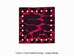 7.5X7.5 NUBUK KUMAŞ 802-LEOPAR BORDO