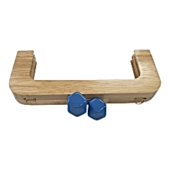 AHŞAP BURS-05 [20cm NATUREL-MAVİ]